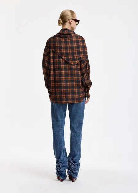 ESSENTIEL ANTWERP Kiss Oversized Shirt | Autumn Plaid LEO BOUTIQUE