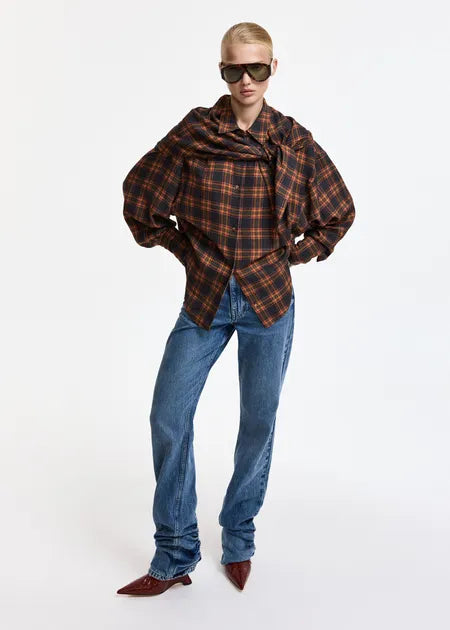 ESSENTIEL ANTWERP Kiss Oversized Shirt | Autumn Plaid LEO BOUTIQUE