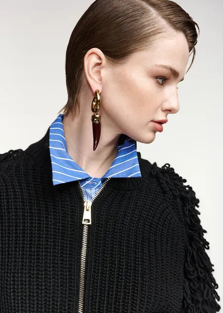ESSENTIEL ANTWERP Klush Knit Jacket | Black LEO BOUTIQUE