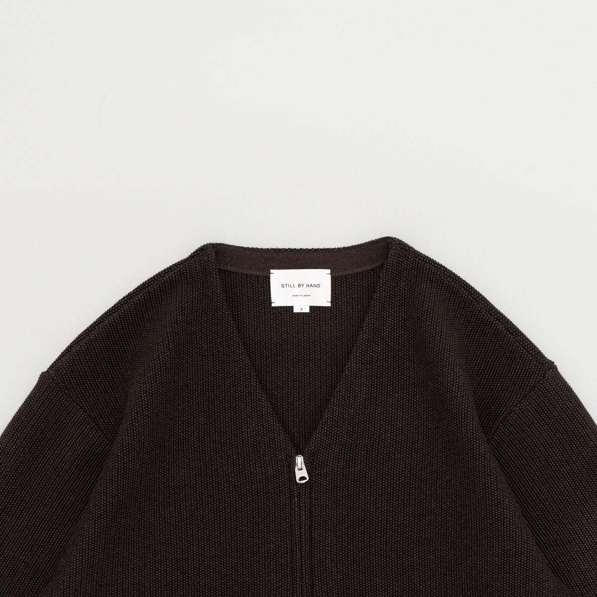 STILL BY HAND Zip Up Cardigan |  Brown Charcoal LEO BOUTIQUE