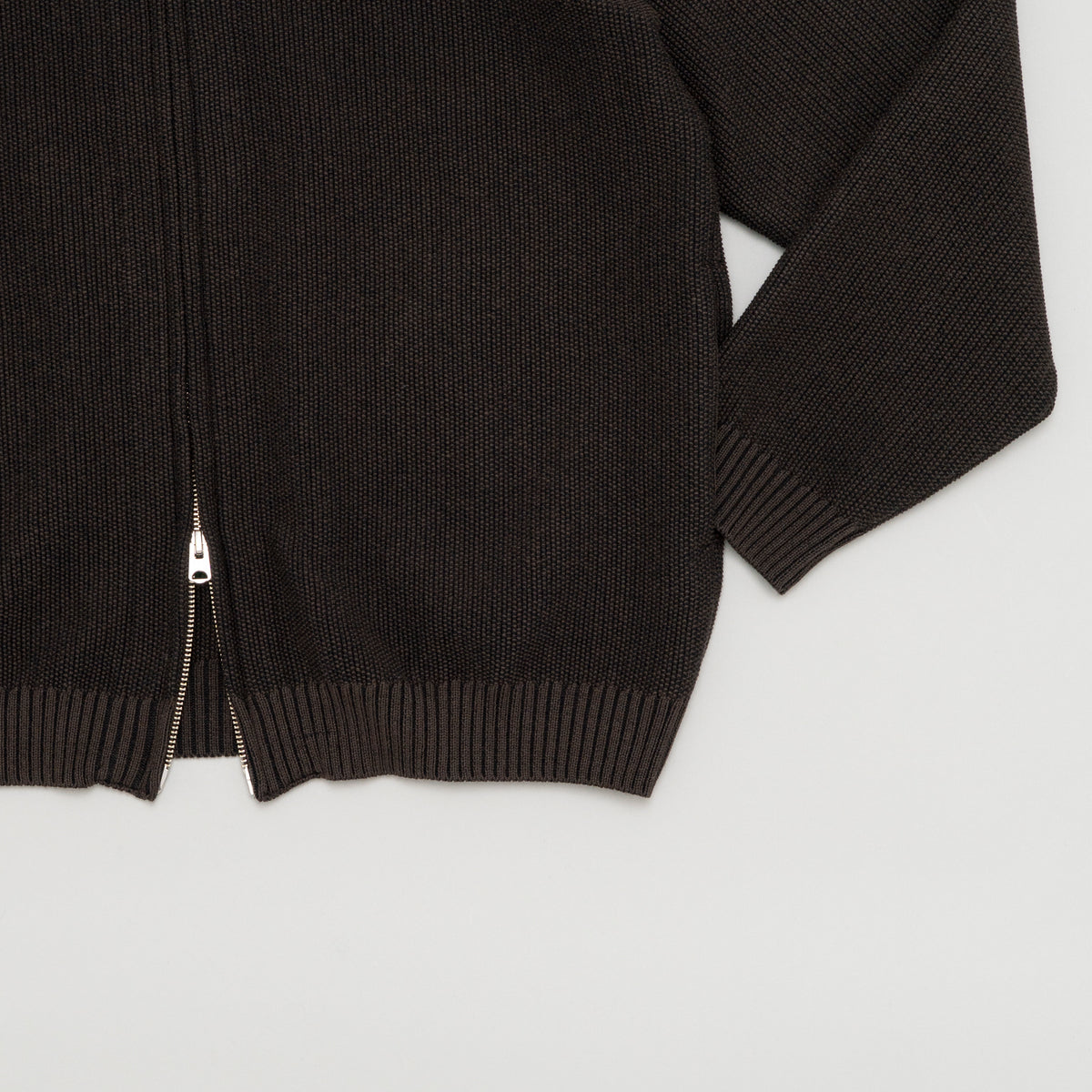 STILL BY HAND Zip Up Cardigan |  Brown Charcoal LEO BOUTIQUE
