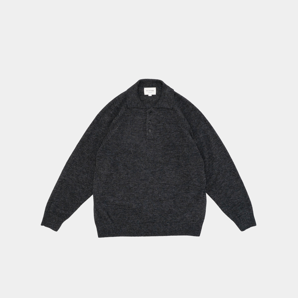 STILL BY HAND Wool Mohair 10G Pullover | Charcoal LEO BOUTIQUE