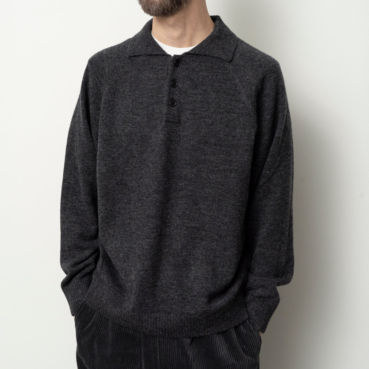 STILL BY HAND Wool Mohair 10G Pullover | Charcoal LEO BOUTIQUE