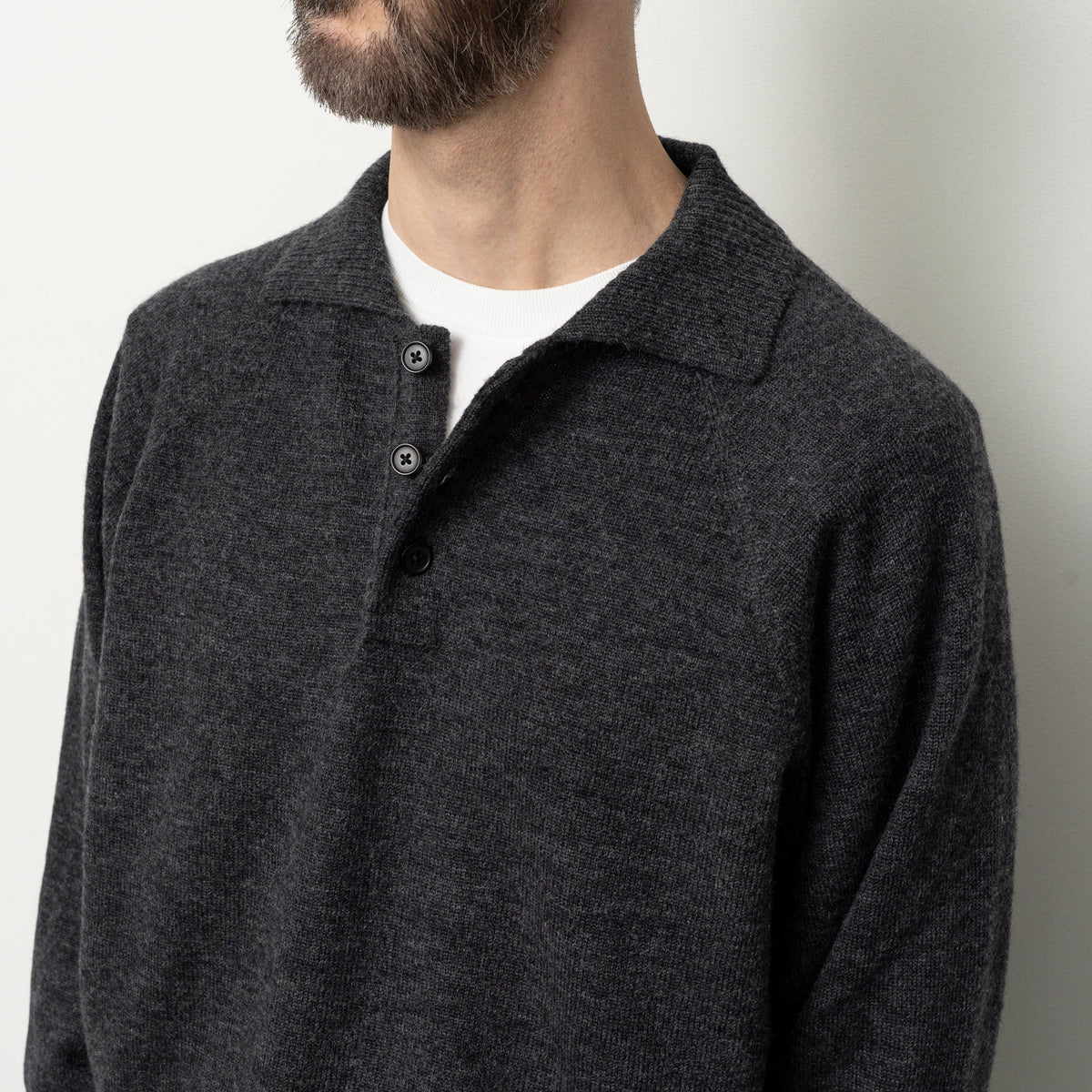 STILL BY HAND Wool Mohair 10G Pullover | Charcoal LEO BOUTIQUE
