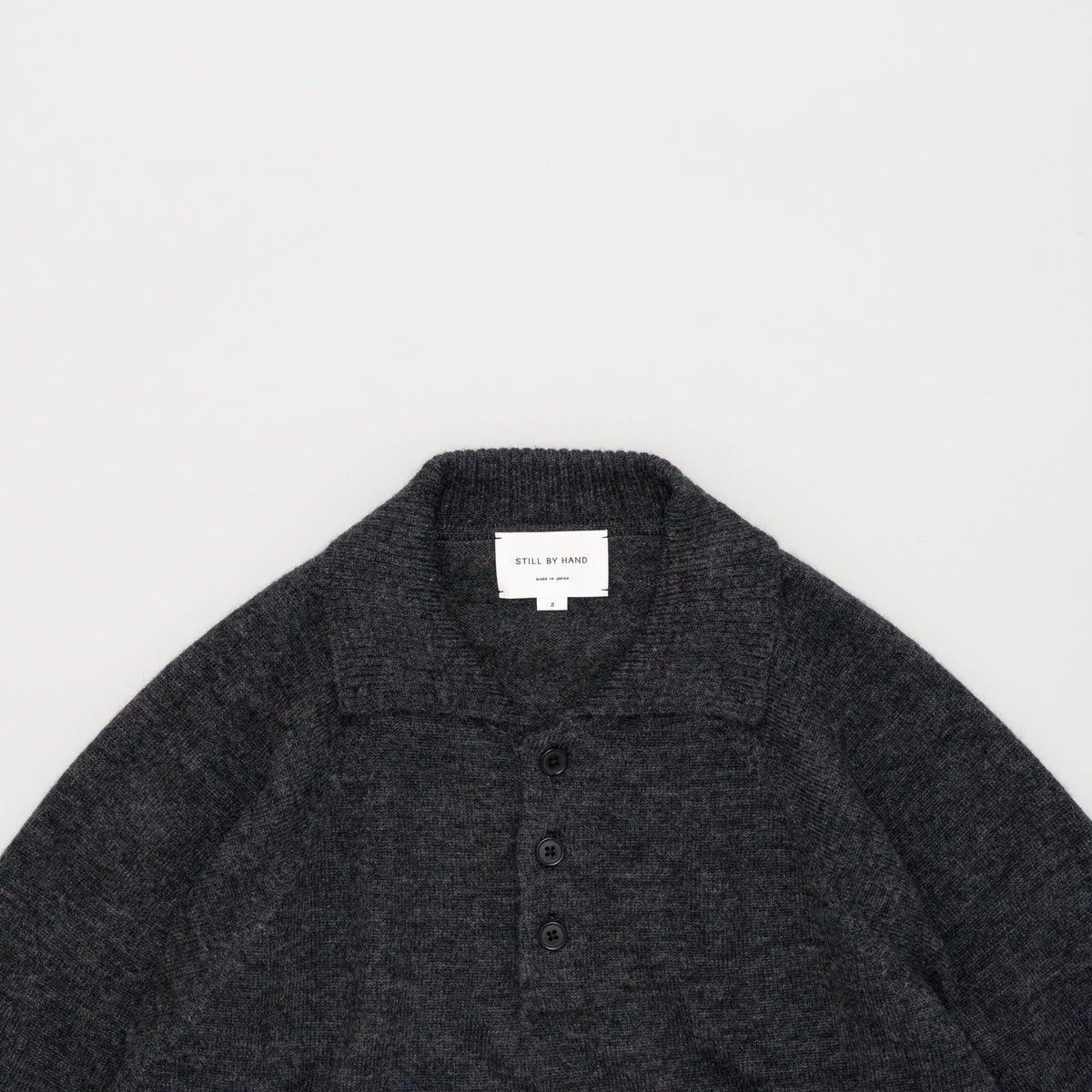 STILL BY HAND Wool Mohair 10G Pullover | Charcoal LEO BOUTIQUE