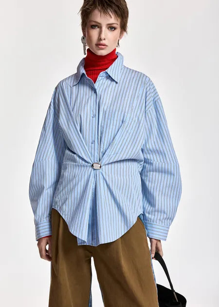 LEO BOUTIQUE Kreative Oversized Shirt | Blue Combo ESSENTIEL ANTWERP 