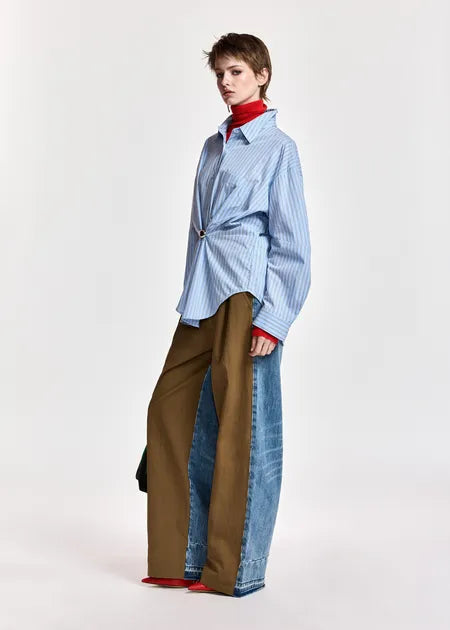 LEO BOUTIQUE Kreative Oversized Shirt | Blue Combo ESSENTIEL ANTWERP 