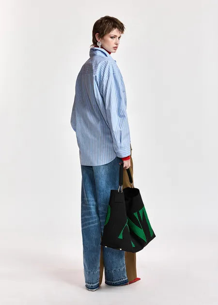 LEO BOUTIQUE Kreative Oversized Shirt | Blue Combo ESSENTIEL ANTWERP 