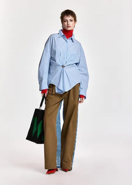 LEO BOUTIQUE Kreative Oversized Shirt | Blue Combo ESSENTIEL ANTWERP 