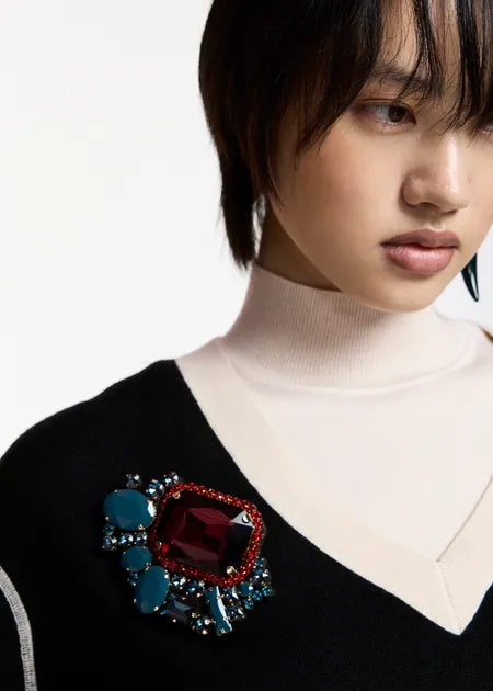 ESSENTIEL ANTWERP Kube Stones Brooch | Multi LEO BOUTIQUE