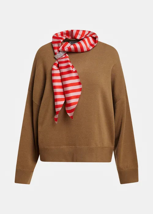 LEO BOUTIQUE Kurtis Pullover w/Scarf | Camel Club ESSENTIEL ANTWERP 