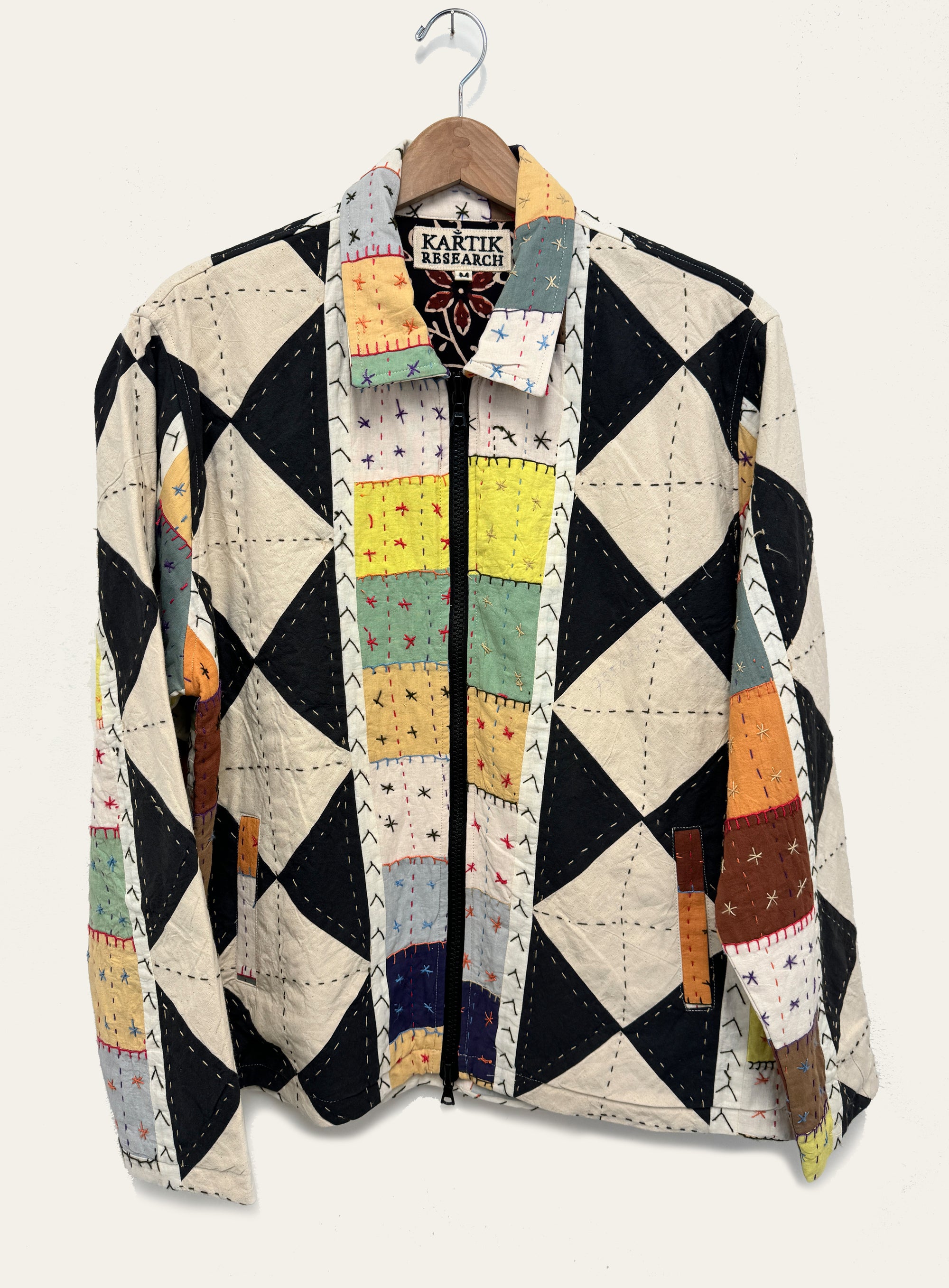 KARU RESEARCH Hand Embellished Patchwork Quilt Work Jacket LEO BOUTIQU…