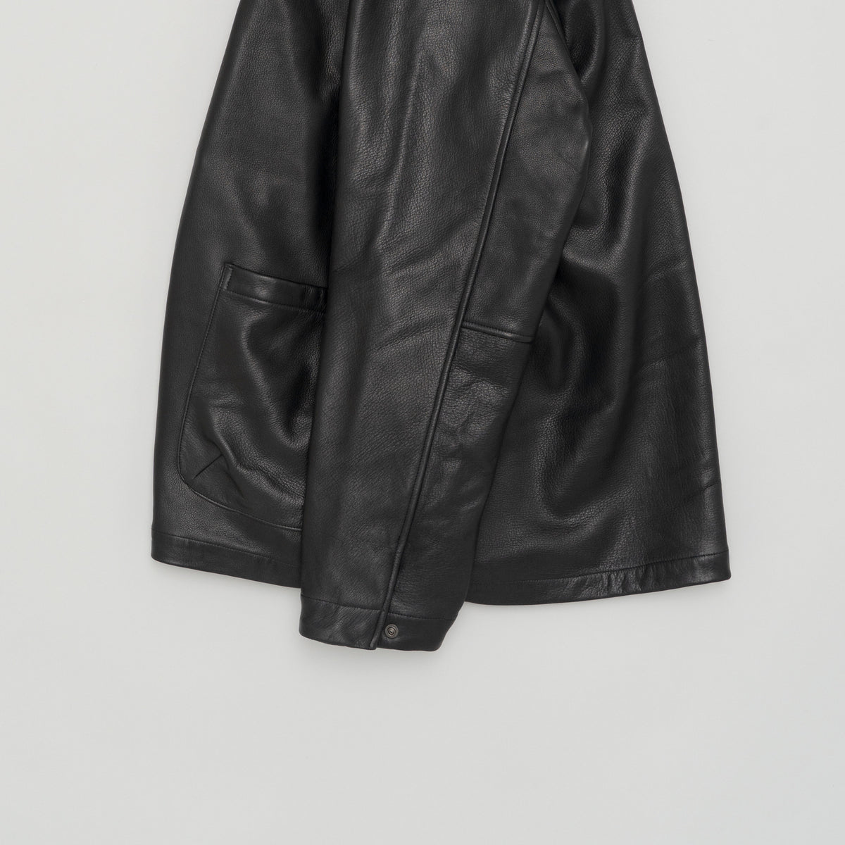 STILL BY HAND Leather Half Coat | Black LEO BOUTIQUE