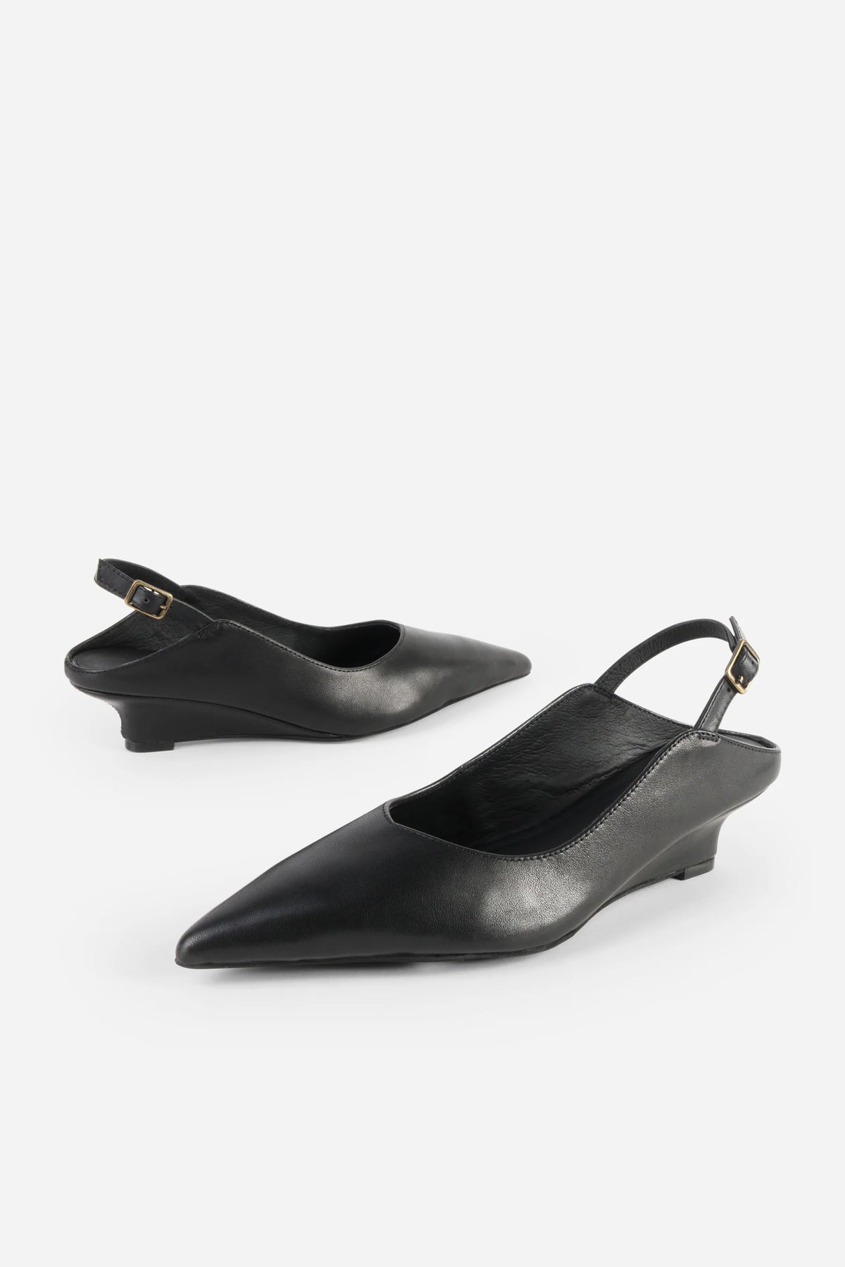 LEO BOUTIQUE Lift Micro Wedge Slingback Heel | Black INTENTIONALLY BLANK