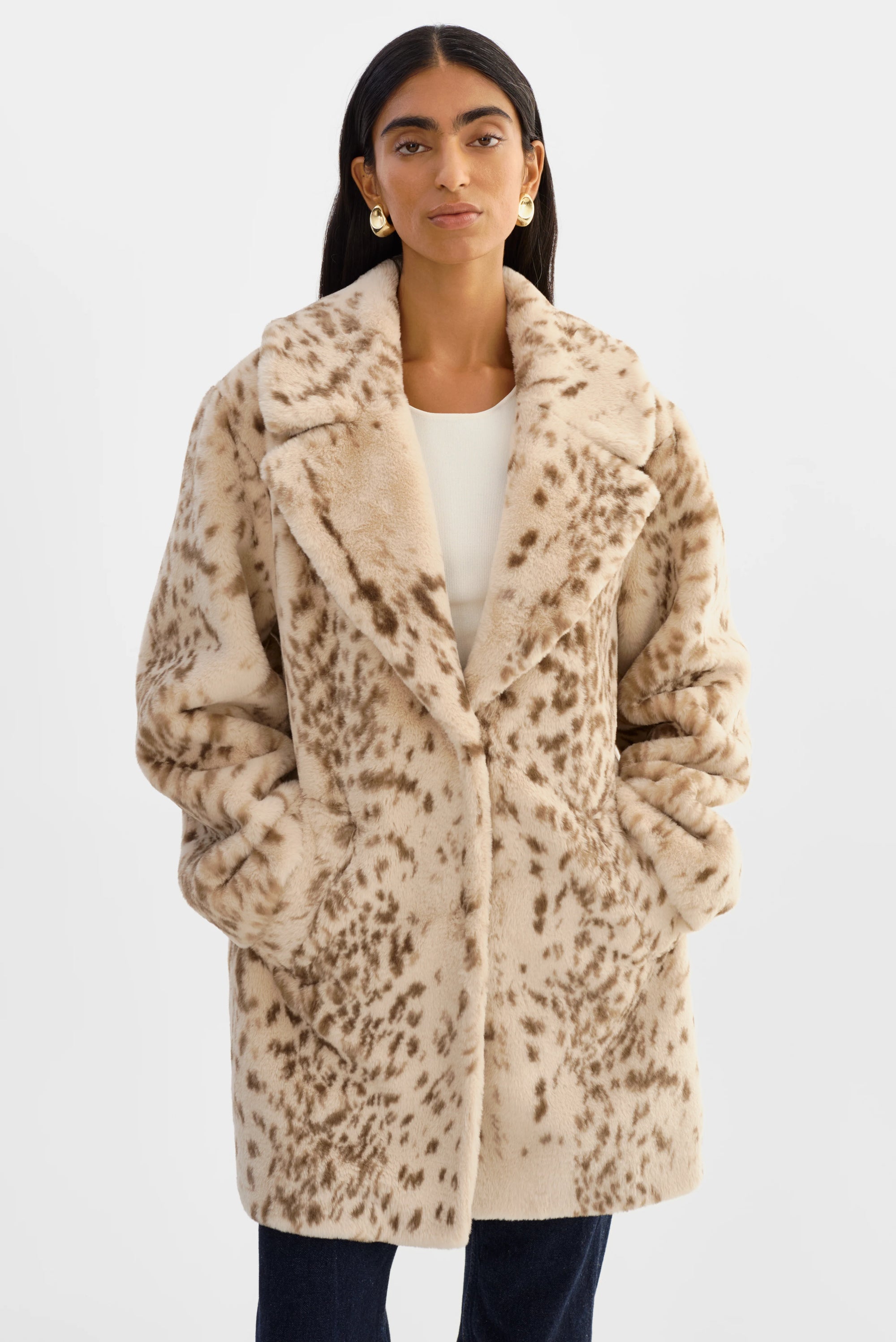 LEO BOUTIQUE Linnea Leo Coat | Beige Leopard LAMARQUE
