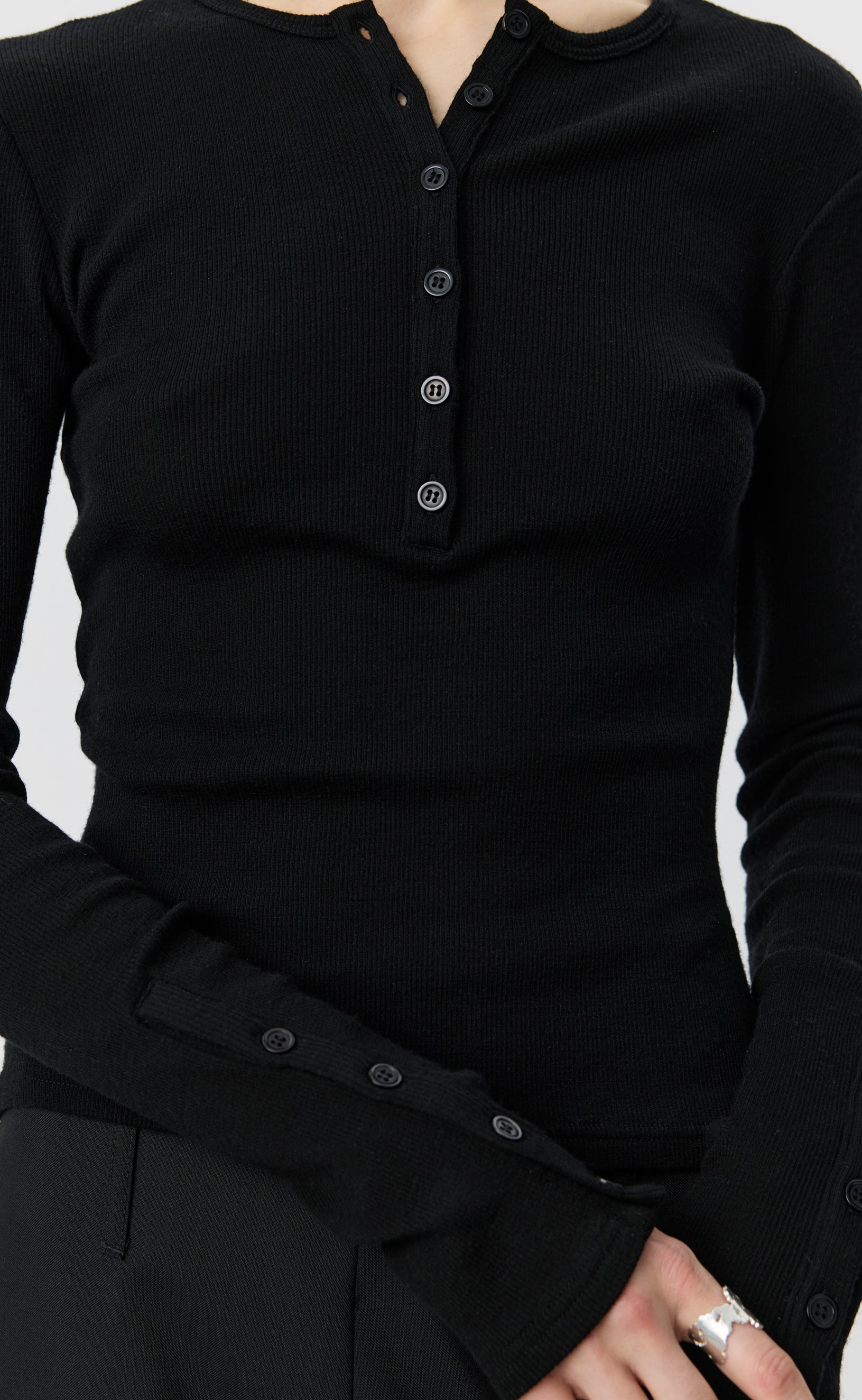 MFPEN LS Henley | Black Rib LEO BOUTIQUE