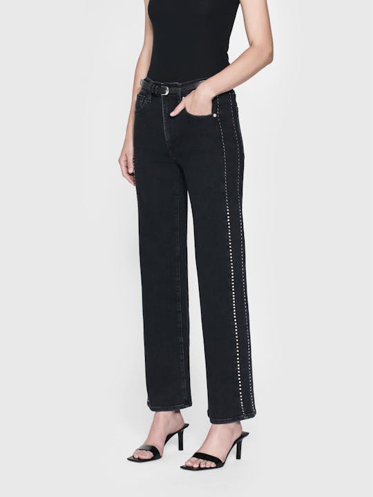 LEO BOUTIQUE Le Sleek Straight Studded Astronaut FRAME DENIM