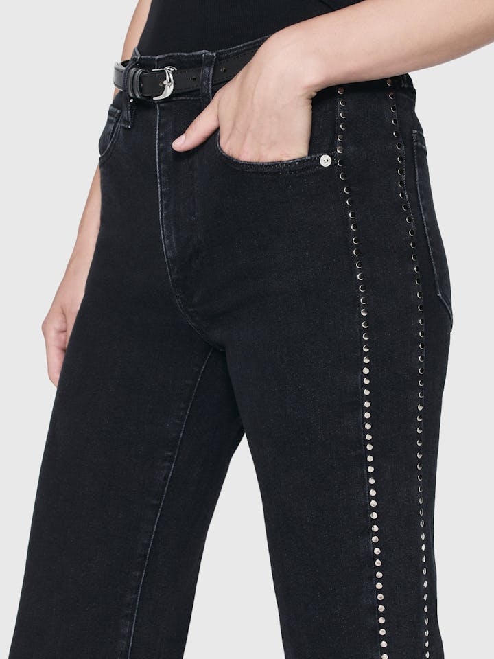 LEO BOUTIQUE Le Sleek Straight Studded Astronaut FRAME DENIM