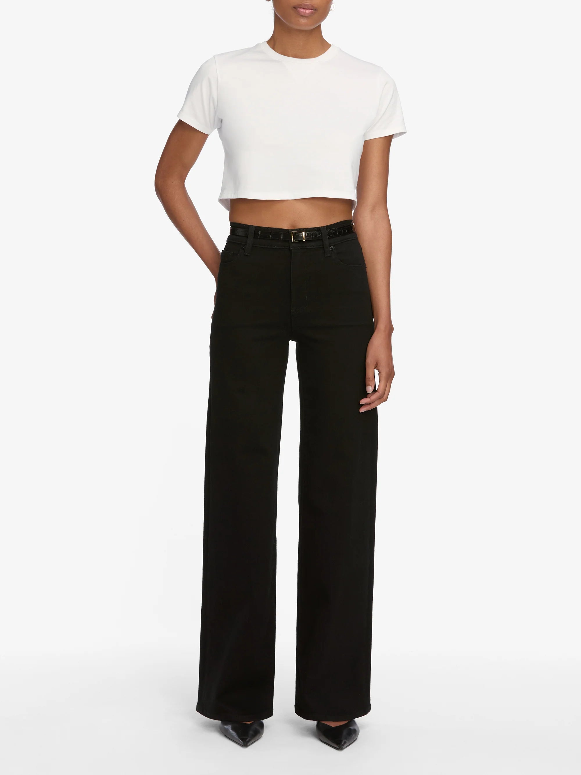 LEO BOUTIQUE Le Slim Palazzo | Black FRAME DENIM