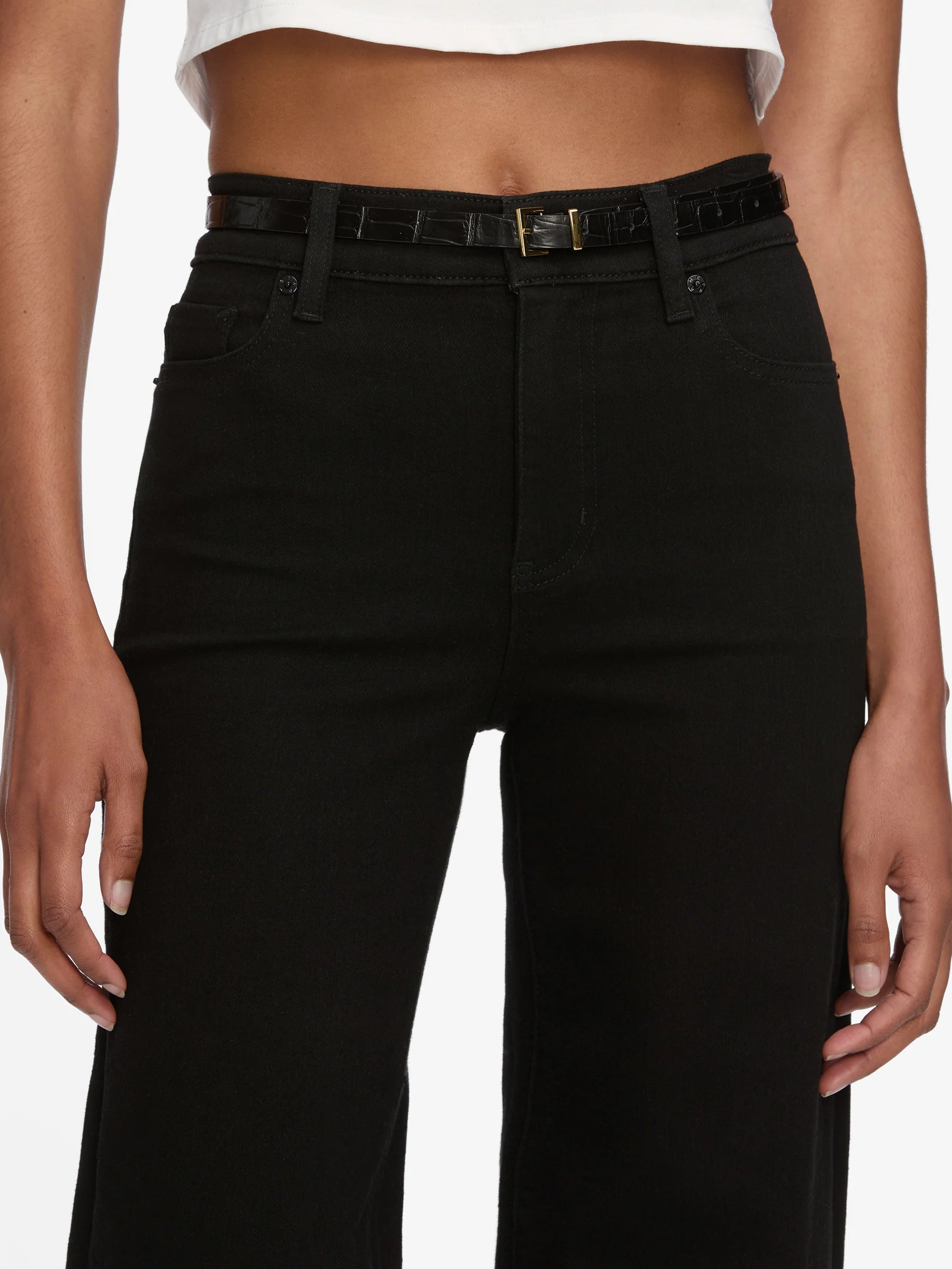 LEO BOUTIQUE Le Slim Palazzo | Black FRAME DENIM