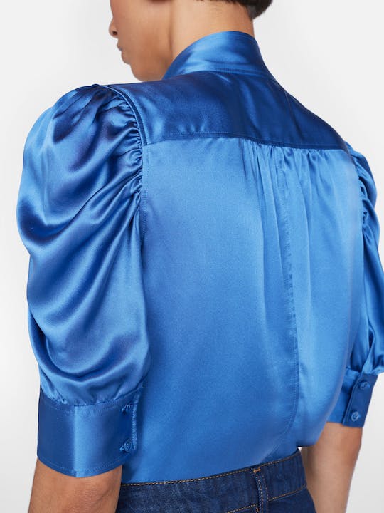 LEO BOUTIQUE Gillian Button Up Shirt Slate Blue FRAME