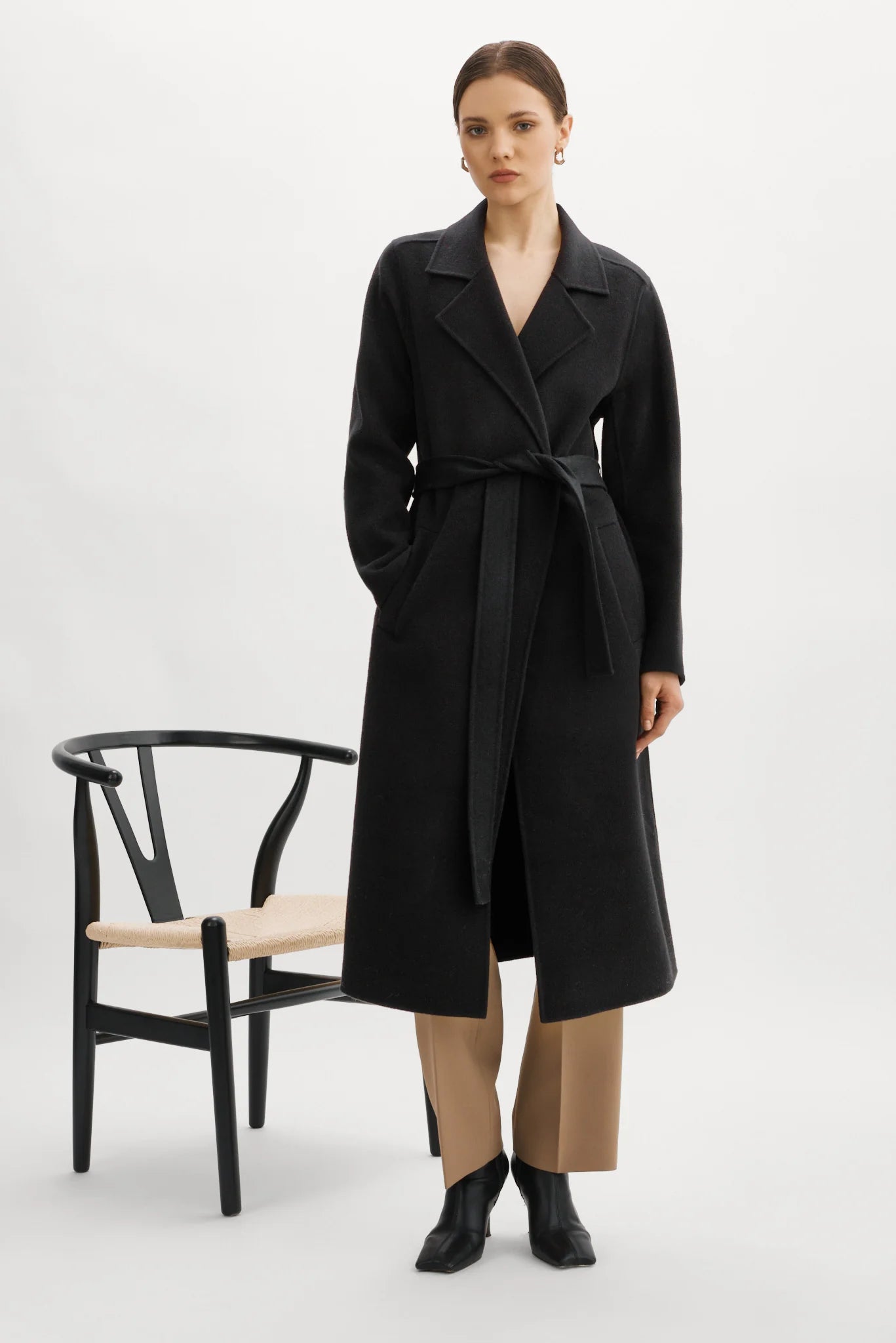 LEO BOUTIQUE Vanessa Wool Coat Black LAMARQUE