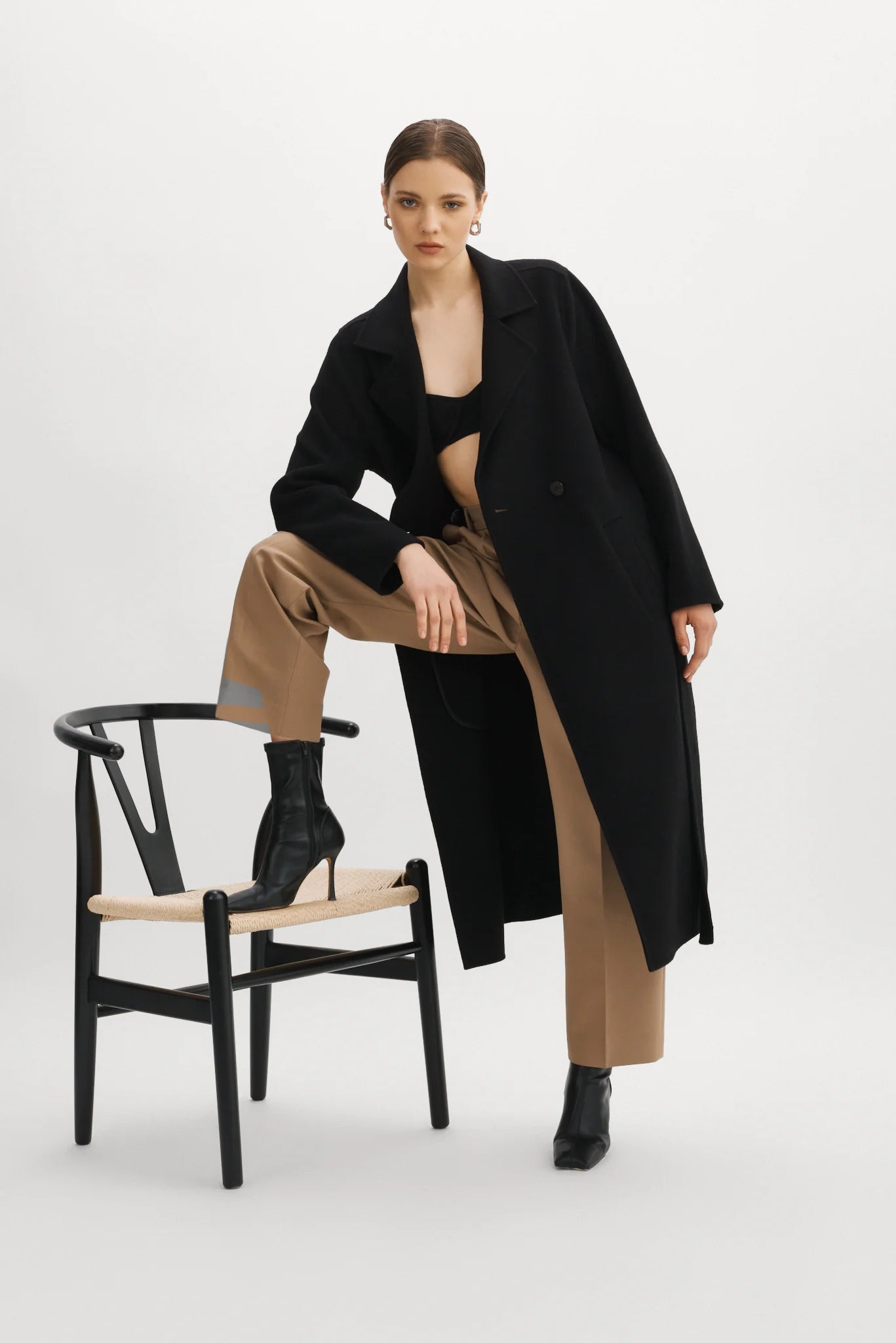 LEO BOUTIQUE Vanessa Wool Coat Black LAMARQUE