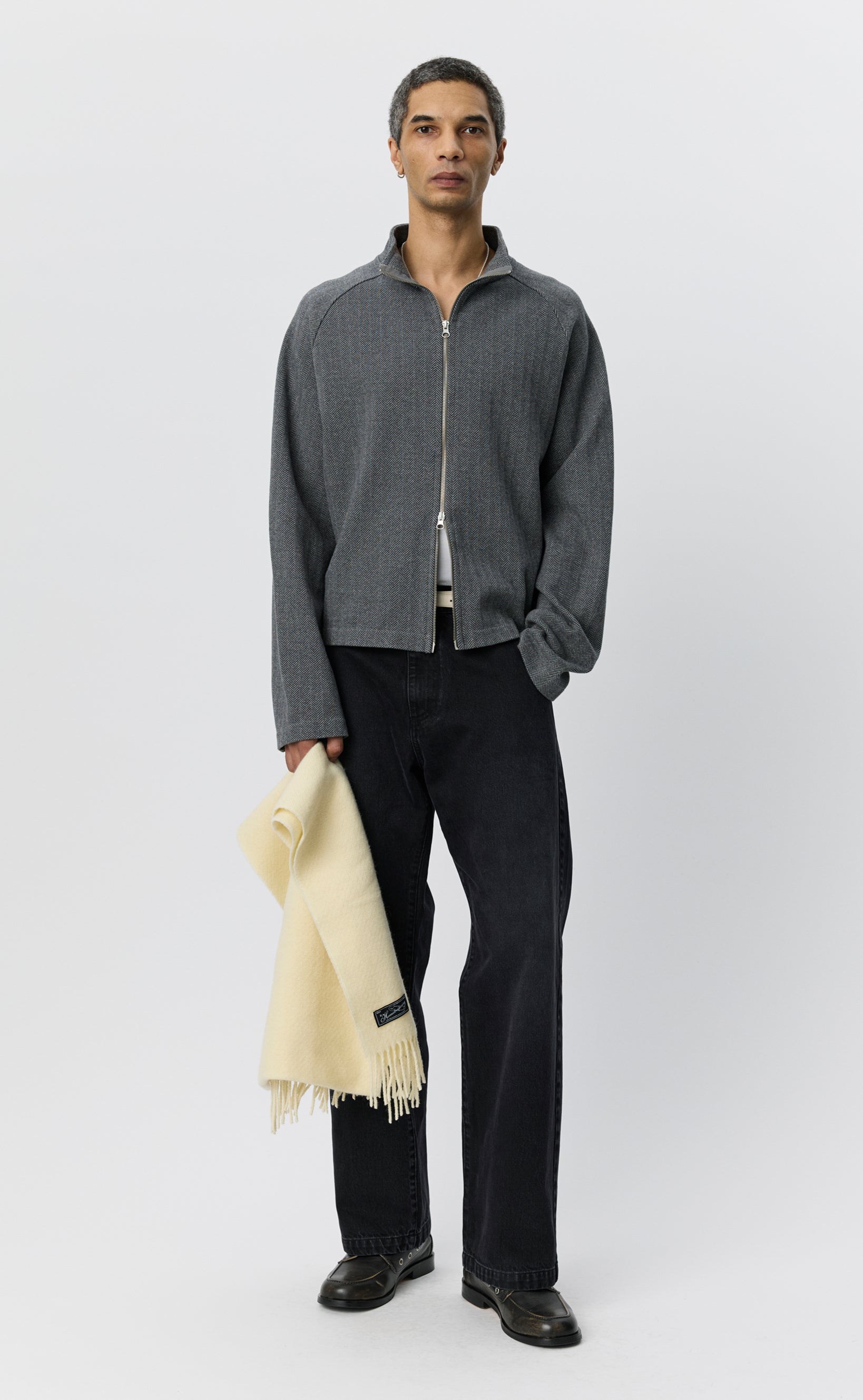 MFPWN Leisure Zip Up | Grey Herringbone LEO BOUTIQUE