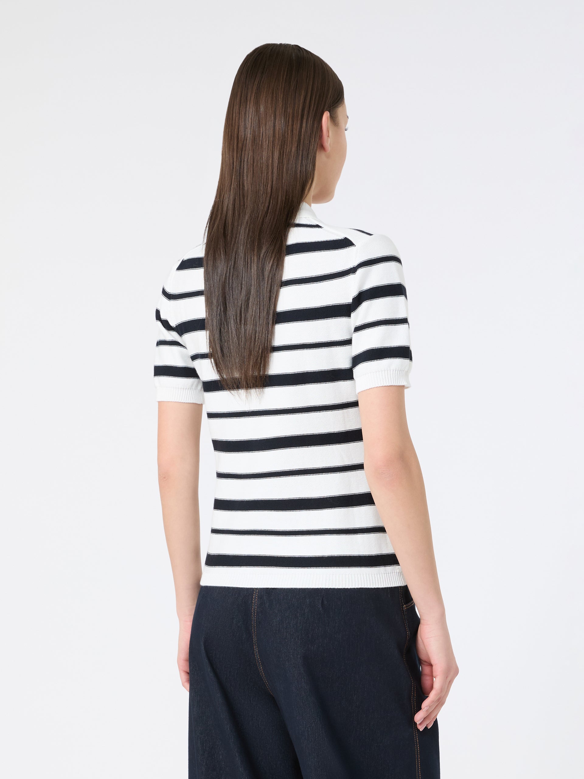 MM by MAX MARA Carioca Knit Polo | Black\White Stripe LEO BOUTIQUE