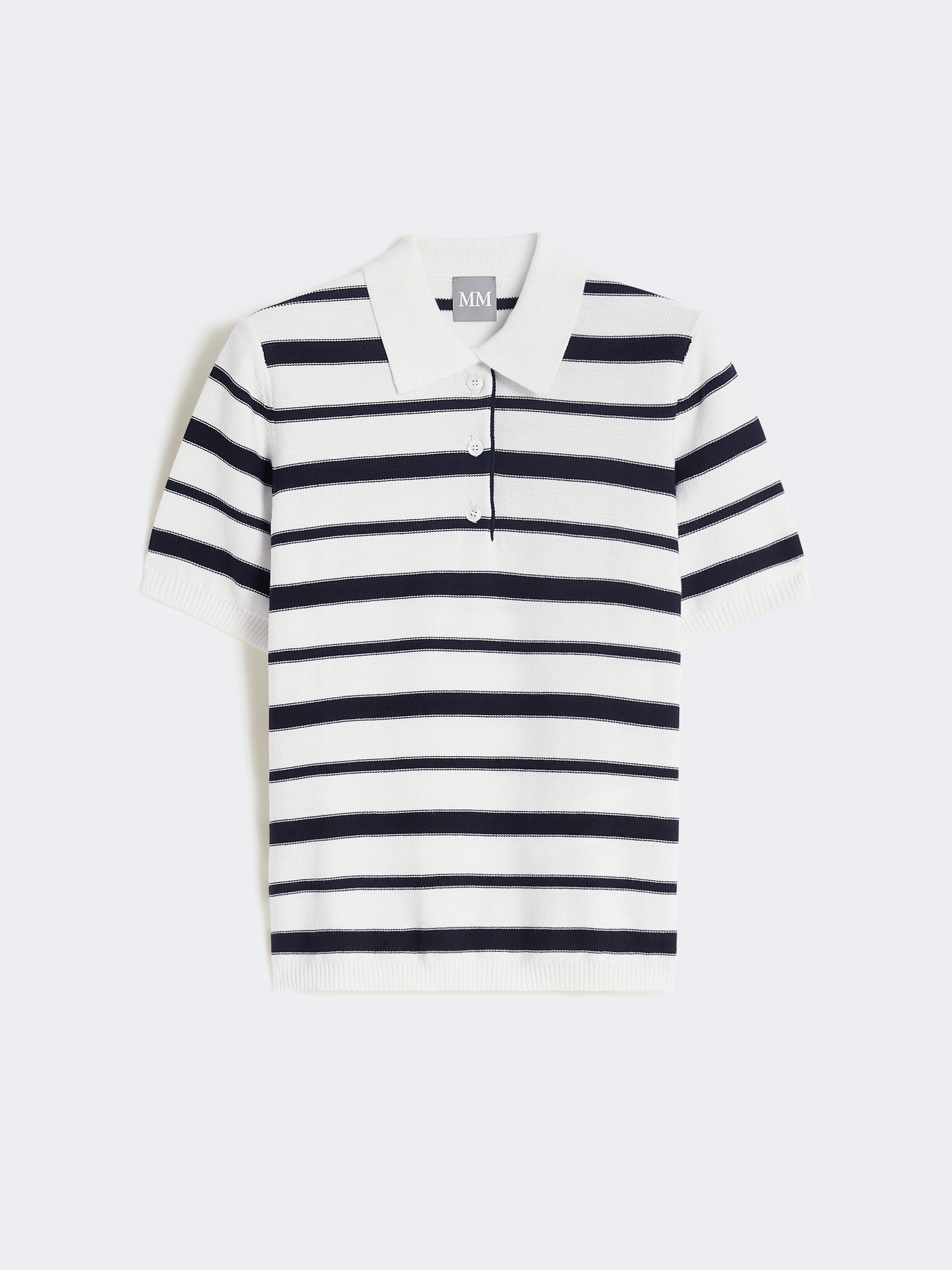 MM by MAX MARA Carioca Knit Polo | Black\White Stripe LEO BOUTIQUE