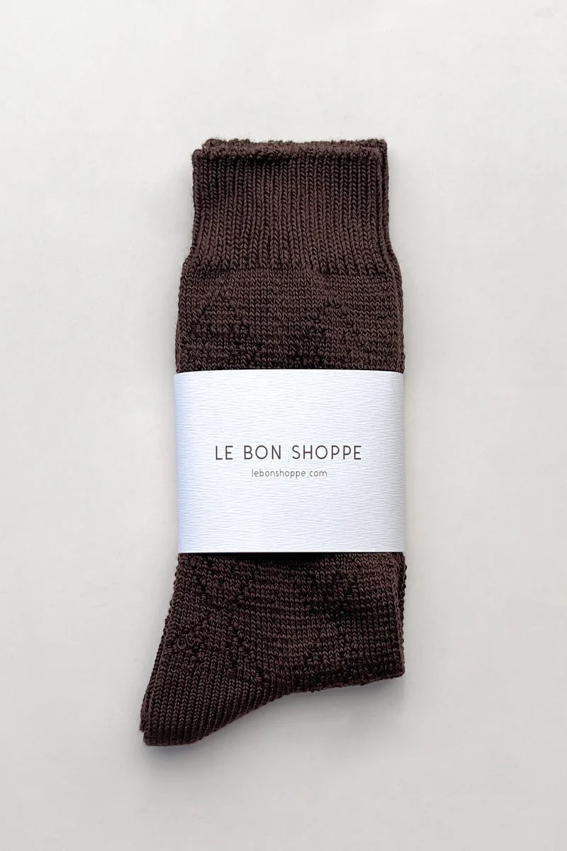 LE BON SHOPPE Modal Eyelet Socks | Brown LEO BOUTIQUE