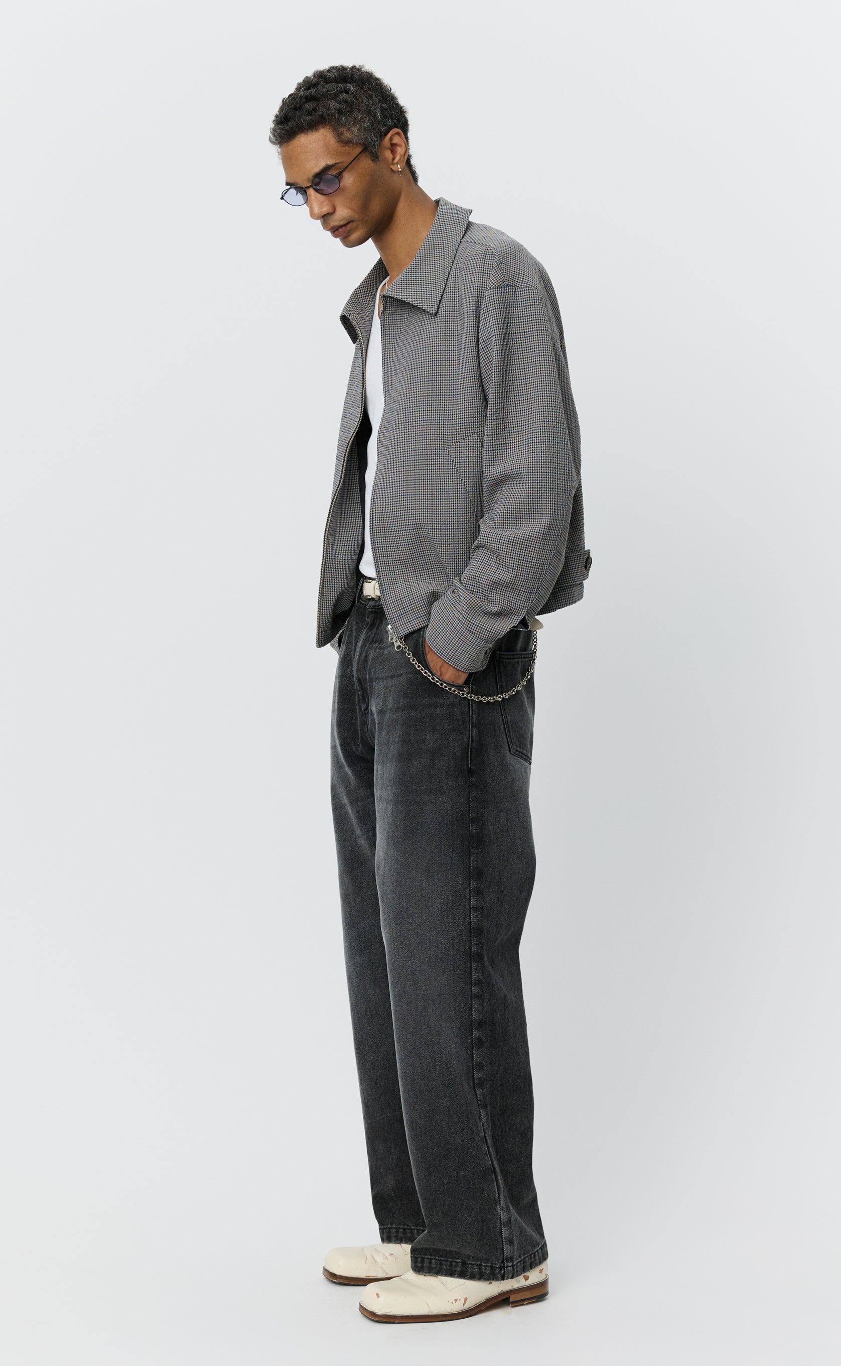 MFPEN Mail Jacket | Taupe Check LEO BOUTIQUE