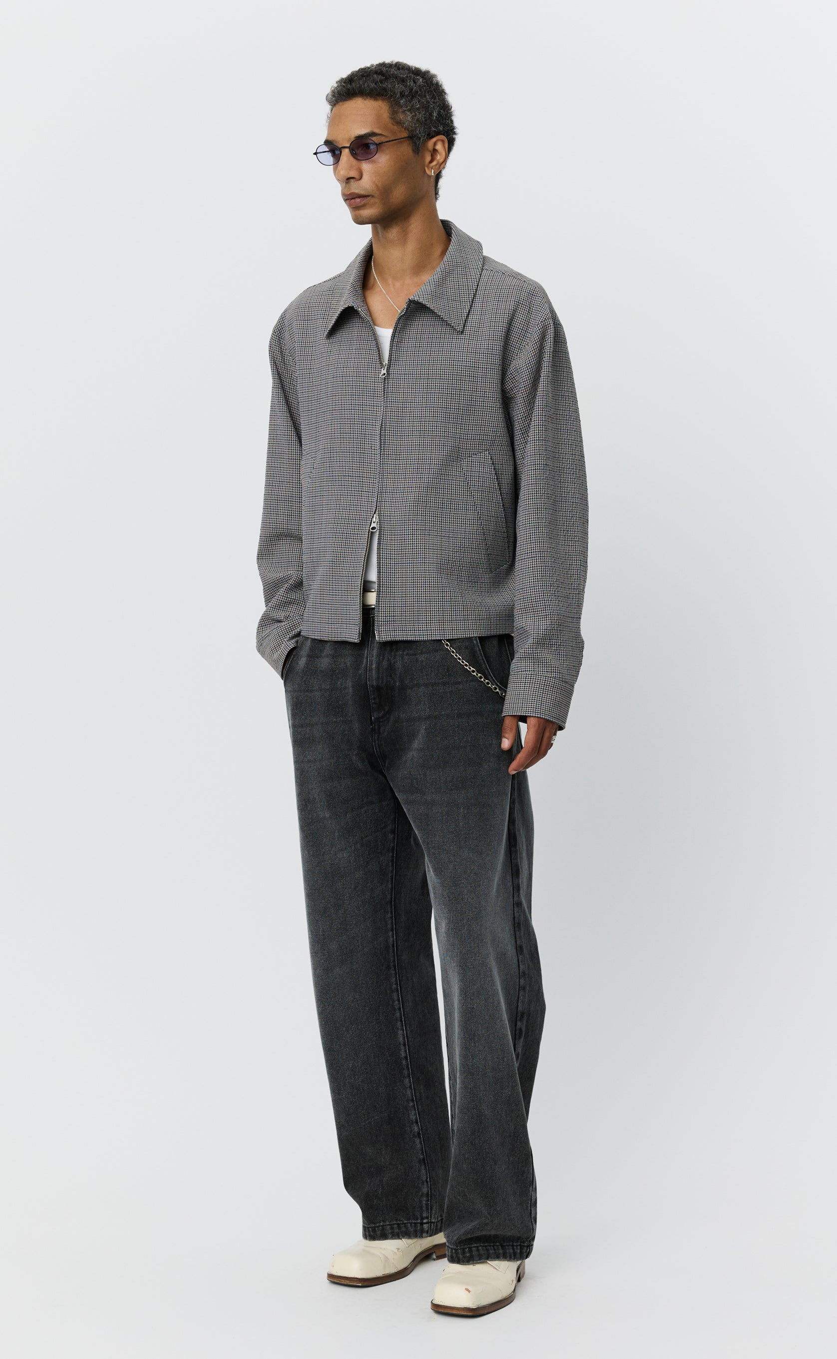 MFPEN Mail Jacket | Taupe Check LEO BOUTIQUE