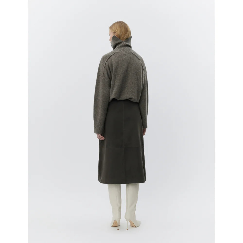 LEO BOUTIQUE Melo Suede Midi Skirt | Espresso DAY Birger et Mikkelsen