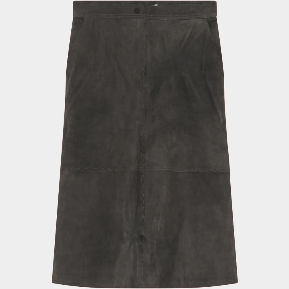 LEO BOUTIQUE Melo Suede Midi Skirt | Espresso DAY Birger et Mikkelsen