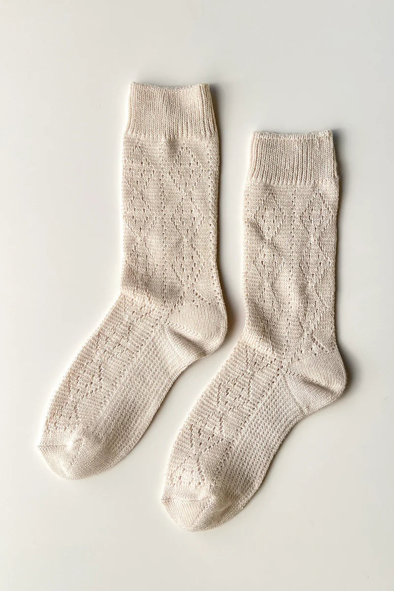 LE BON SHOPPE Modal Eyelet Socks | Oyster LEO BOUTIQUE