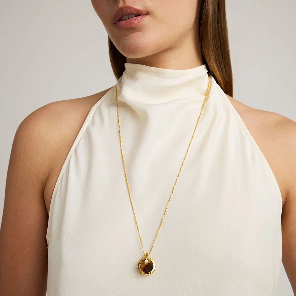 DEAN DAVIDSON Ipanema Gemstone Pendant | Gold/Tigers eye/Black Onyx LEO BOUTIQUE