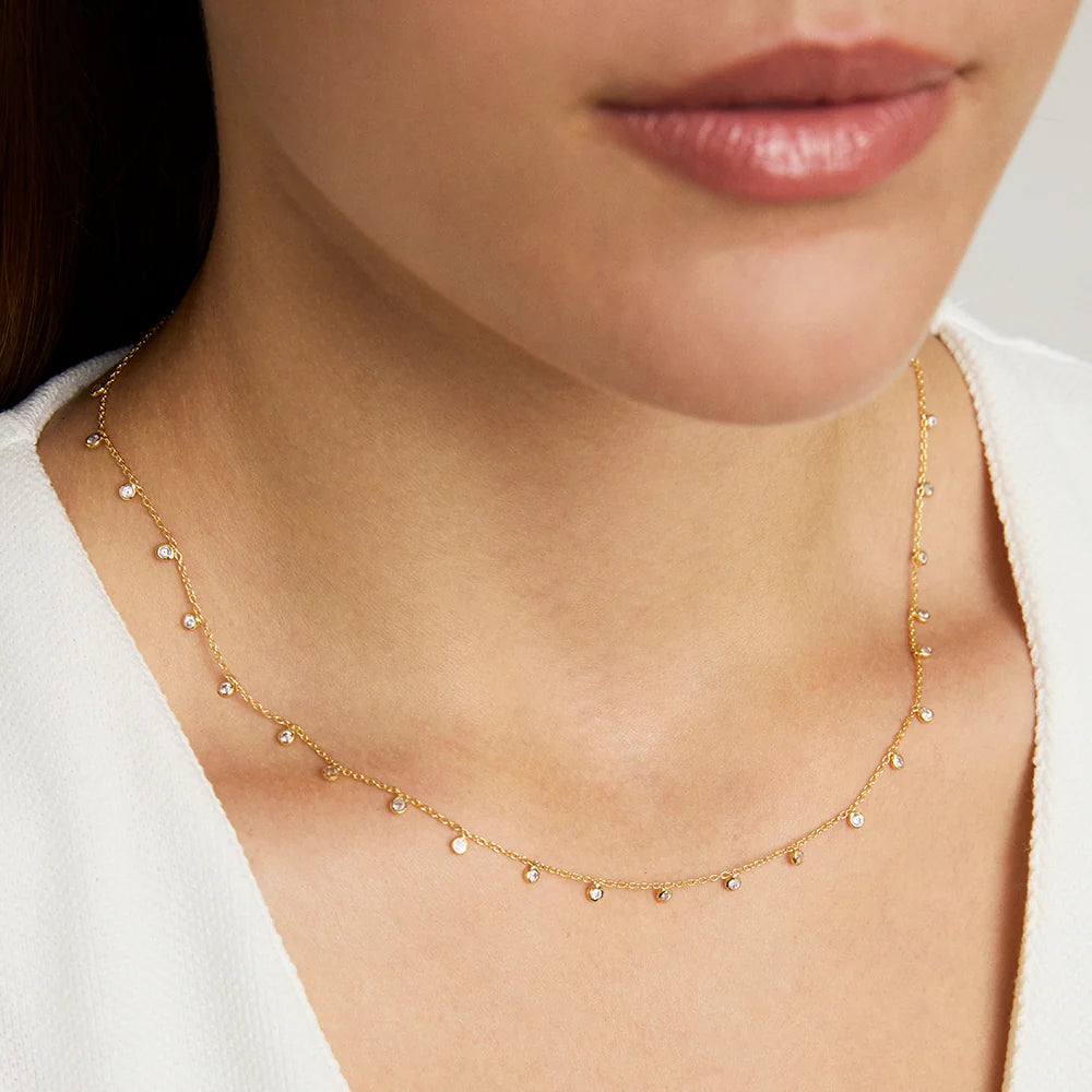 DEAN DAVIDSON Orsay Charm Necklace | Gold/Clear CZ LEO BOUTIQUE