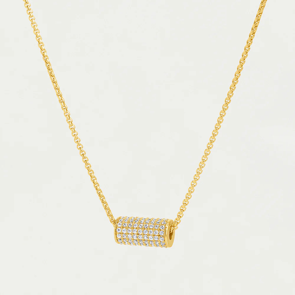 DEAN DAVIDSON Petit Pave Mini Tube Necklace | Gold N893-G LEO BOUTIQUE
