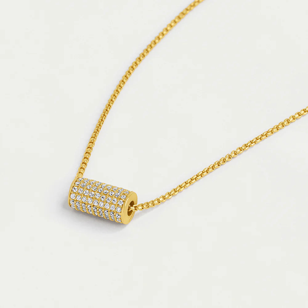 DEAN DAVIDSON Petit Pave Mini Tube Necklace | Gold N893-G LEO BOUTIQUE