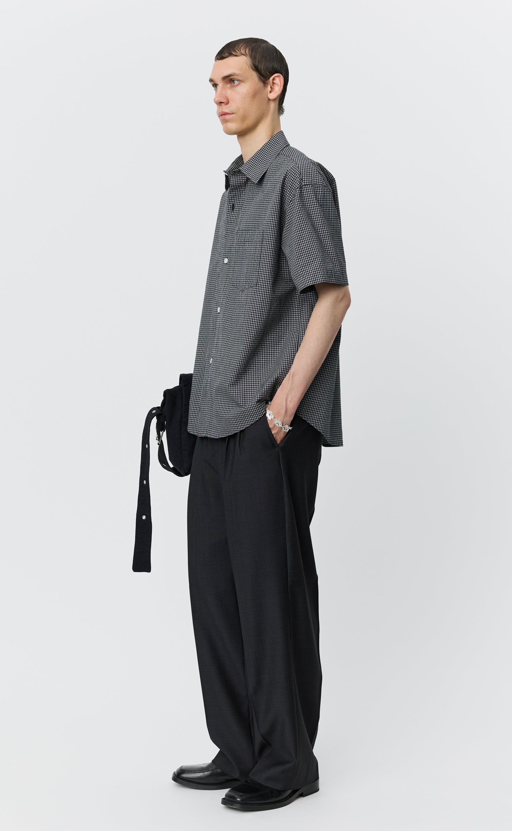 MFPEN new input shirt | Black experienced Check LEO BOUTIQUE