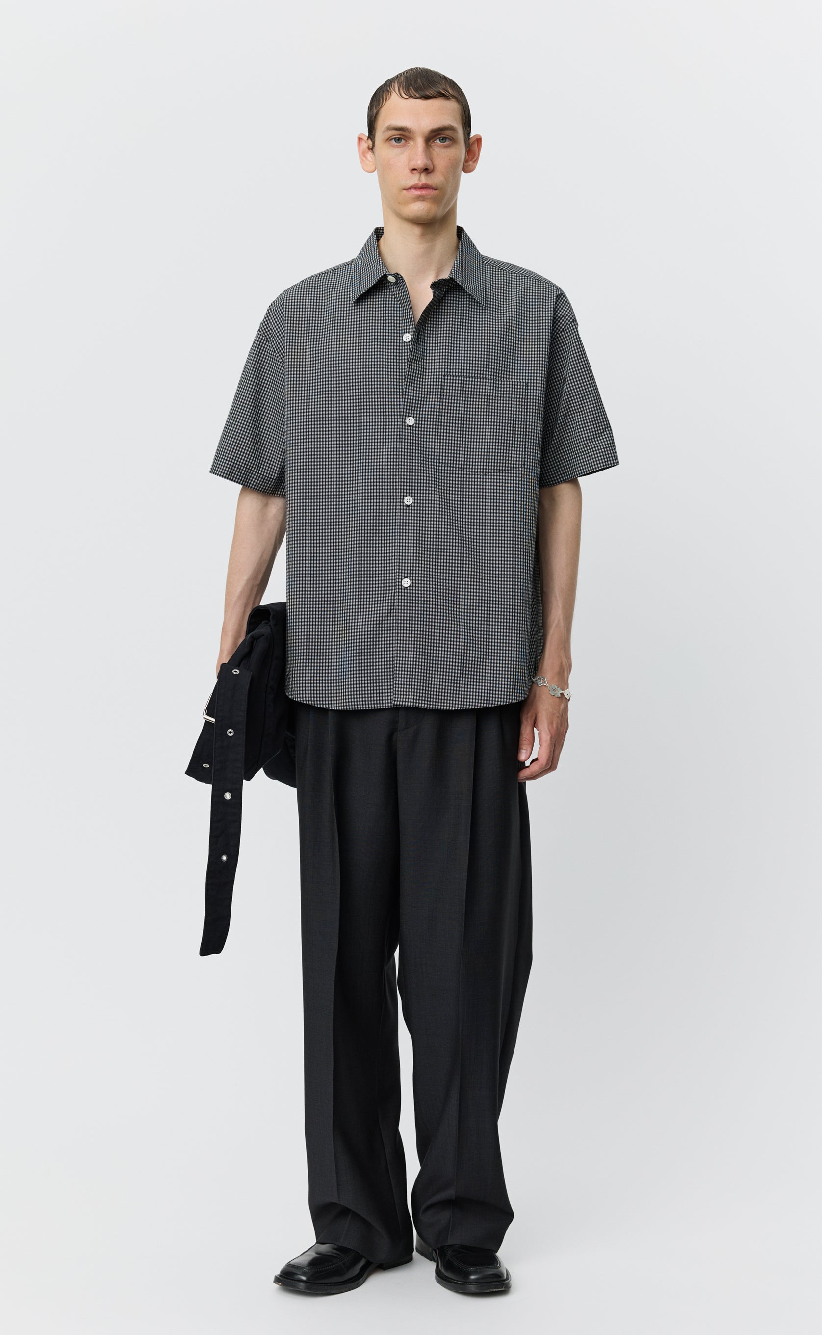 MFPEN new input shirt | Black experienced Check LEO BOUTIQUE