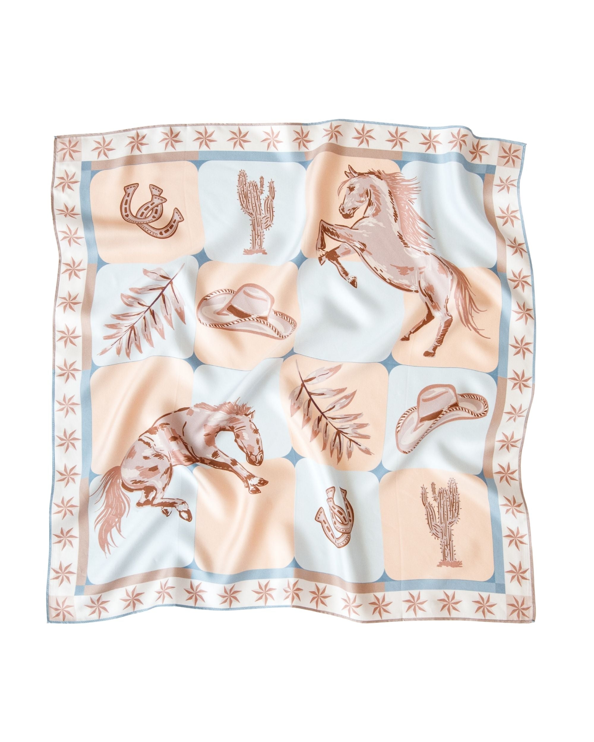 LEO BOUTIQUE Ana Printed Scarf | Peach/Blue Multi PALM PALM