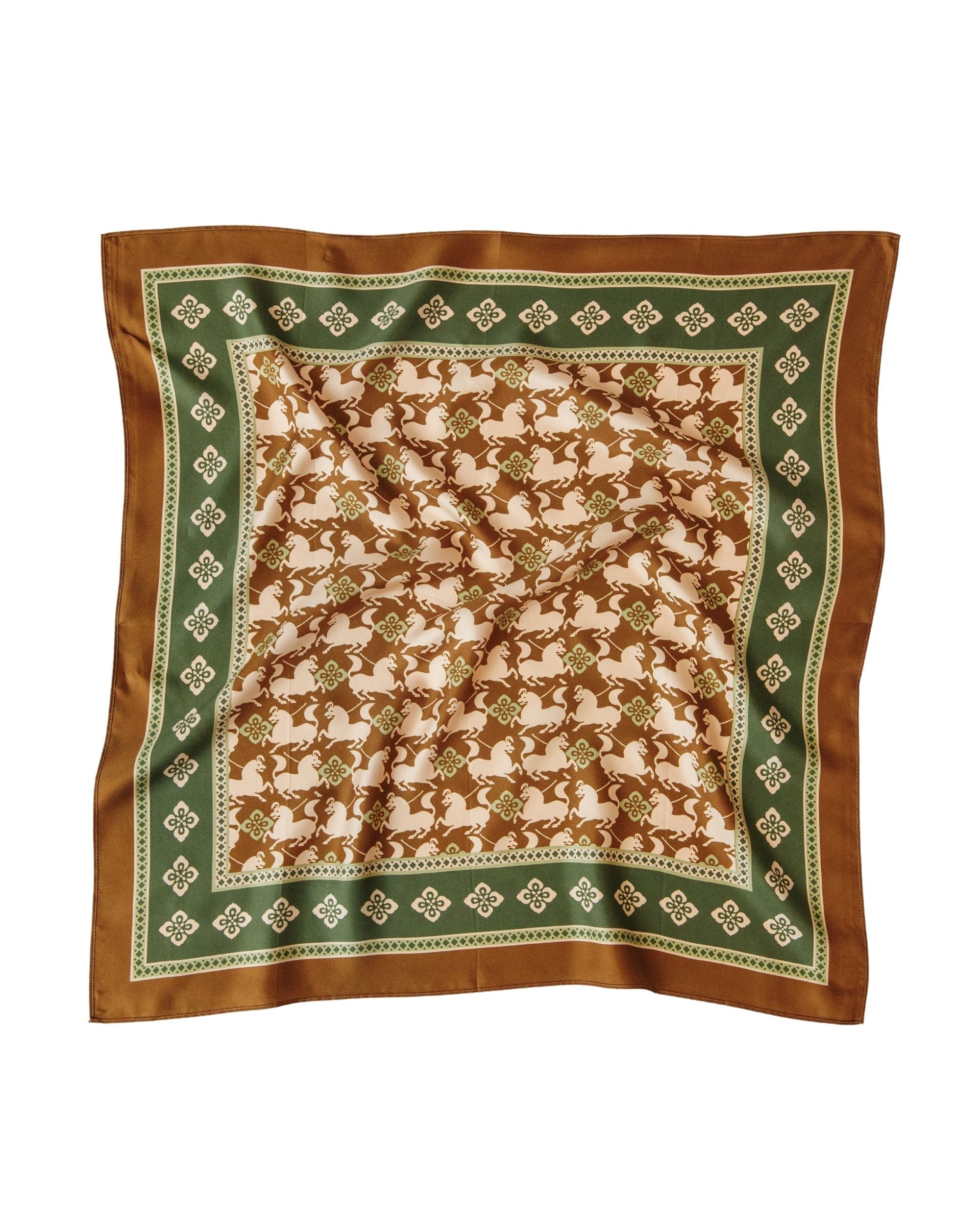 LEO BOUTIQUE Ana Printed Scarf | Brown/Green Multi PALM PALM
