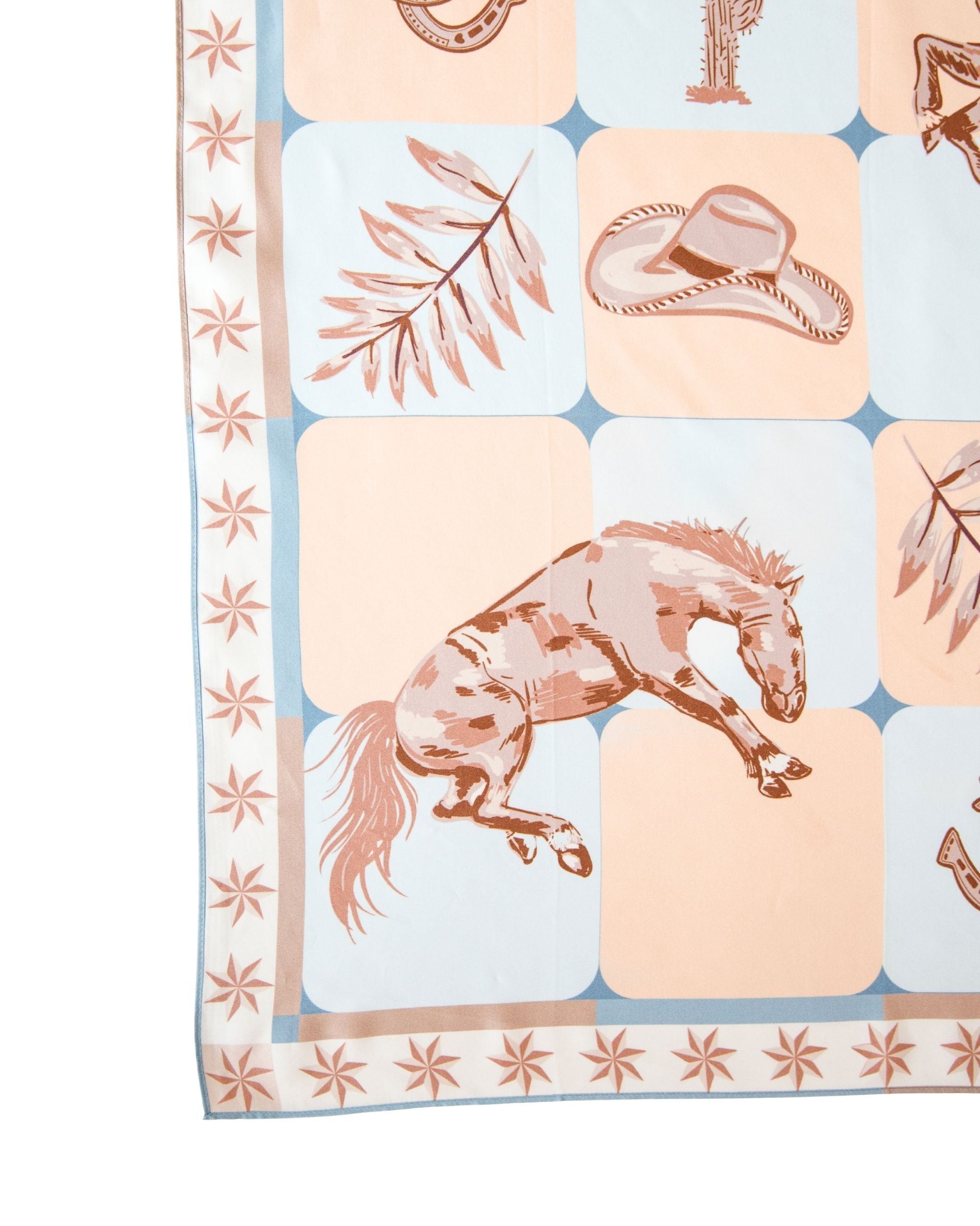 LEO BOUTIQUE Ana Printed Scarf | Peach/Blue Multi PALM PALM
