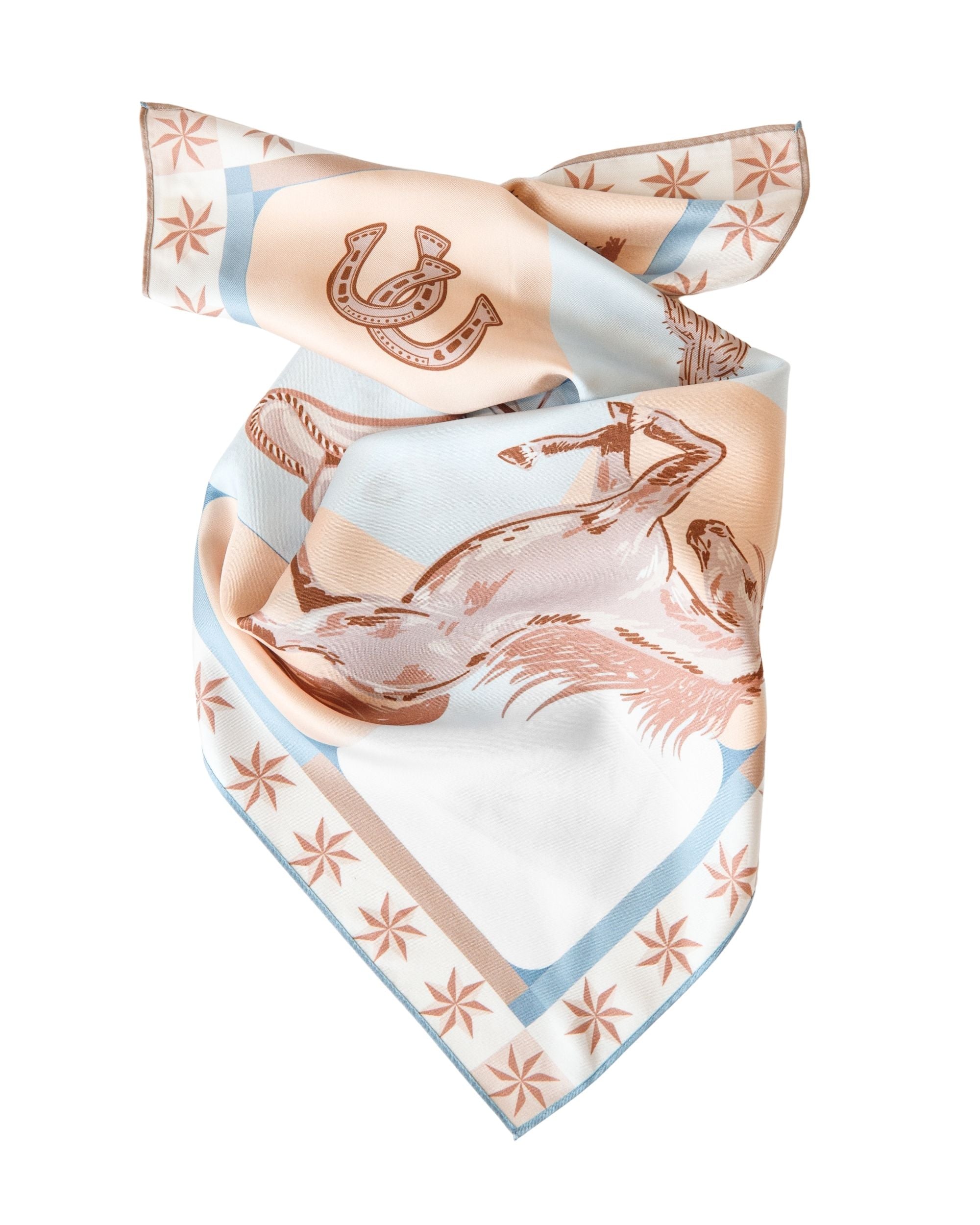 LEO BOUTIQUE Ana Printed Scarf | Peach/Blue Multi PALM PALM
