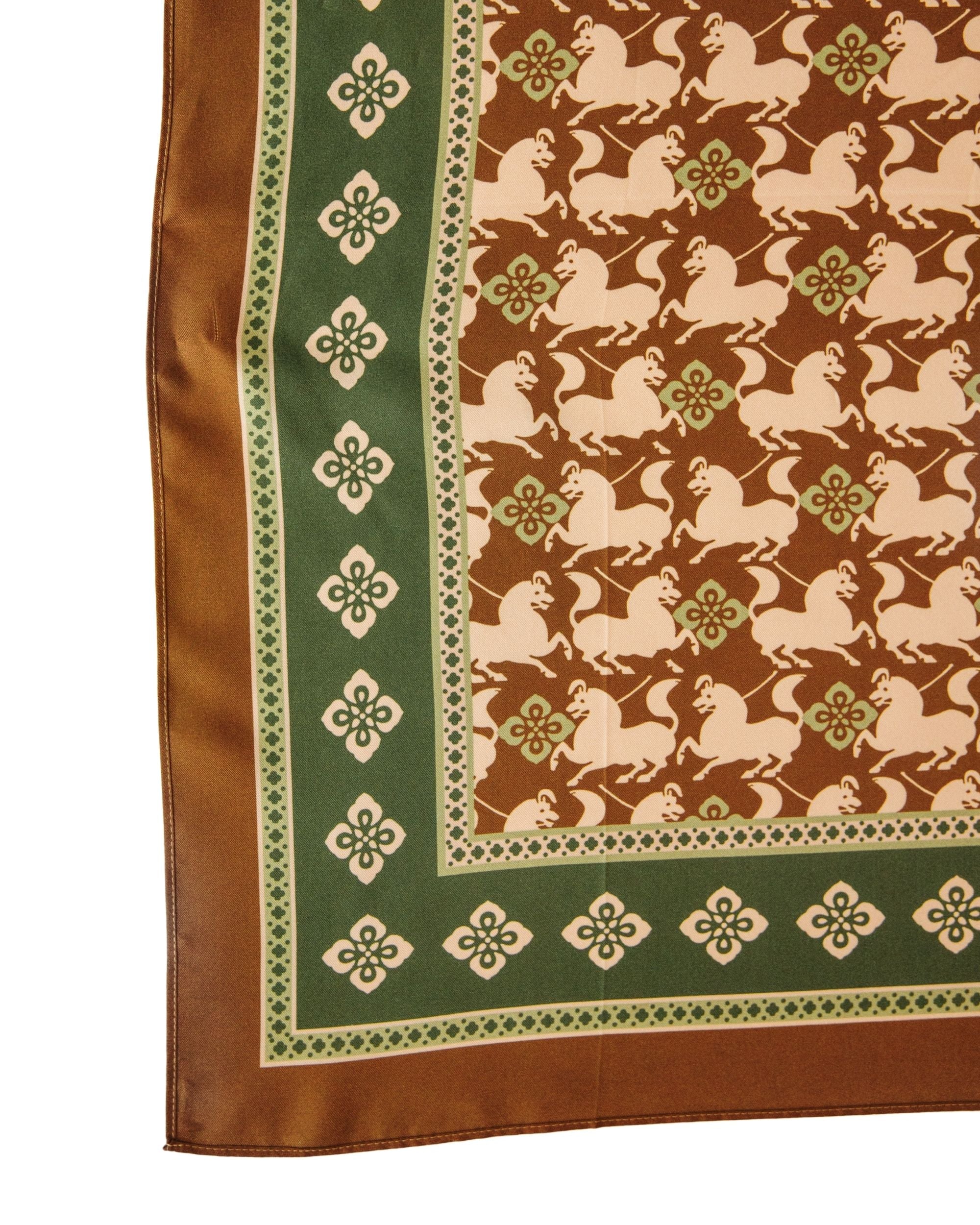 LEO BOUTIQUE Ana Printed Scarf | Brown/Green Multi PALM PALM