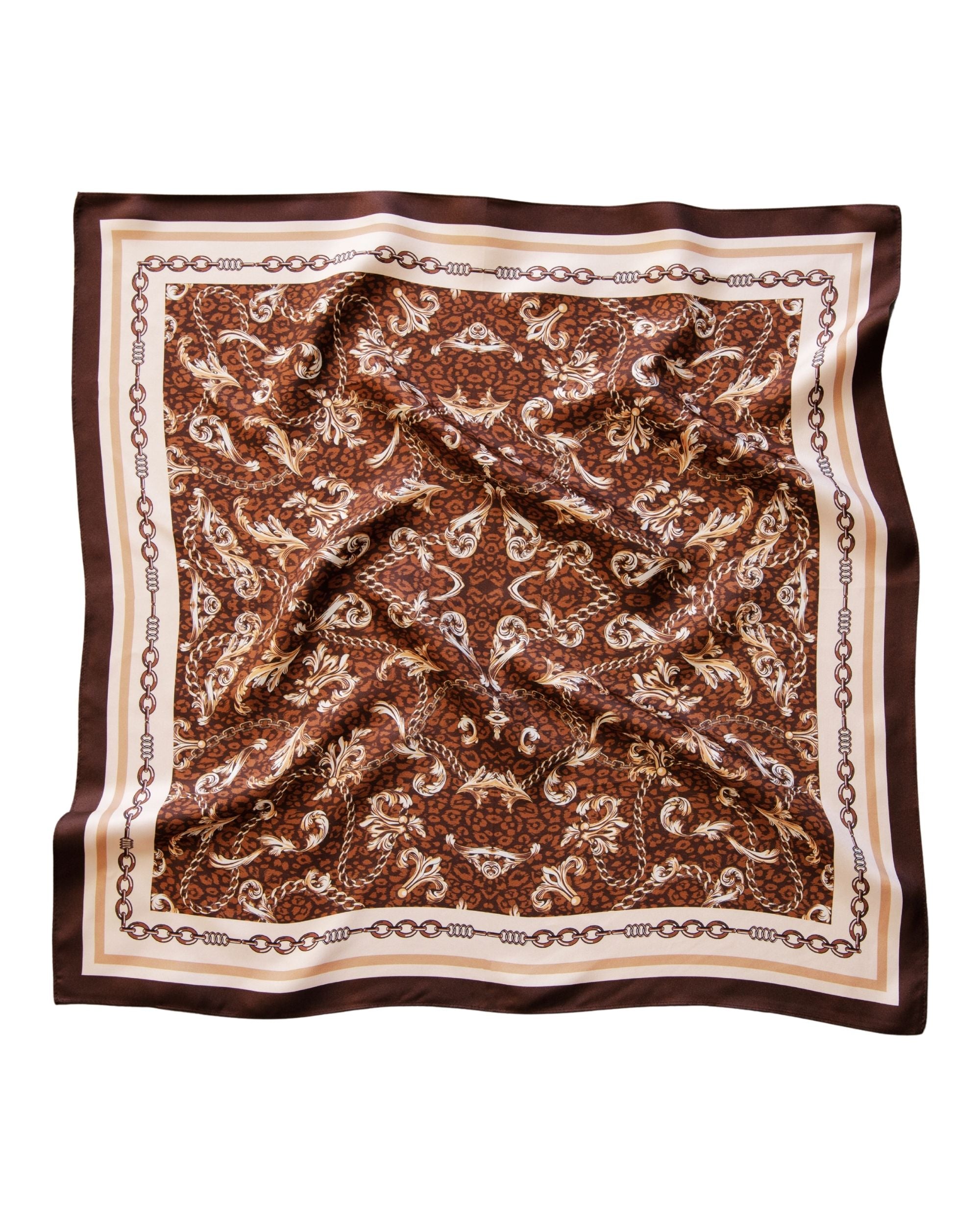 LEO BOUTIQUE Astrid Printed Scarf | Brown Multi PALM PALM