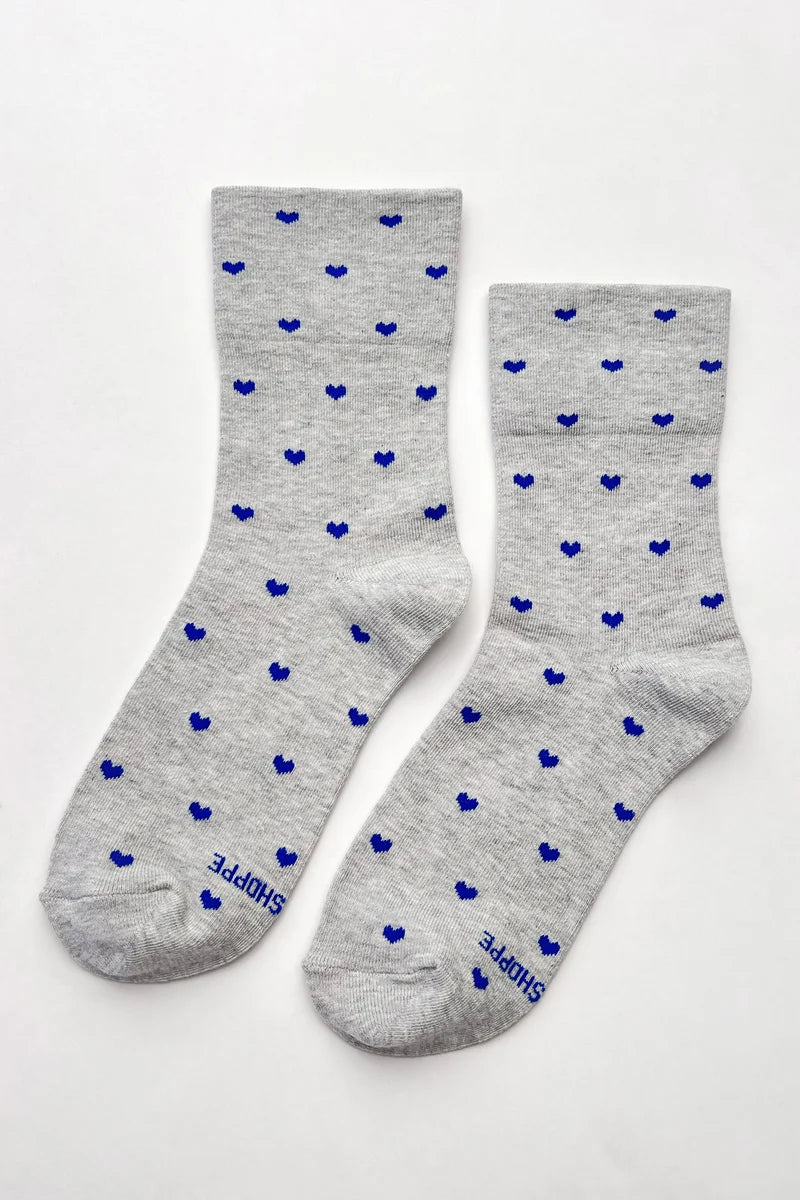 LE BON SHOPPE Sneaker Sock | Melange Grey/Cobalt LEO BOUTIQUE