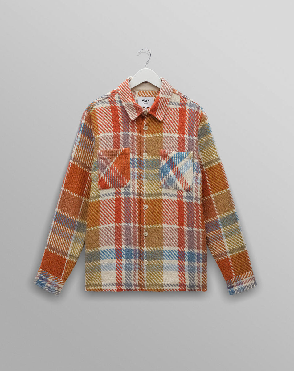 WAX LONDON Whiting Overshirt | Blue Check And Pastel Multi LEO BOUTIQU…